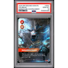 Riftbound TCG Volibear Relentless Storm SIGNATURE 300/298 PSA 10 Overnumber OGN