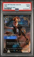 2025 RIFTBOUND: LEAGUE OF LEGENDS OGN-ORIGINS ALTERNATE ART JINX - REBEL PSA 9