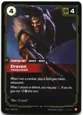 Draven - Vanquisher [SFD-020/221] Rare Spiritforged Riftbound League of Legen...