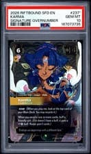 League of Legends Riftbound TCG Karma SFD #237 SIGNATURE OVERNUMBERED PSA 10