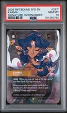 2026 RIFTBOUND SFD-SPIRITFORGED #237* KARMA SIGNATURE OVERNUMBER PSA 10