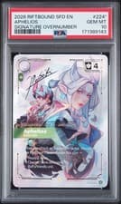 Aphelios - Exalted 224* Signature Overnumber Riftbound PSA 10